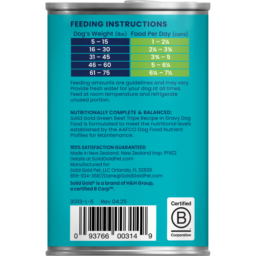 Solid Gold NutrientBoost Grain Free Green Beef Tripe Dog Pate (13.2oz)
