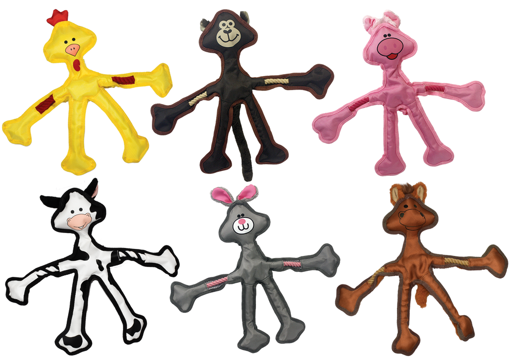 Multipet  Skele-Ropes Assortment - Assorted Animals 15"