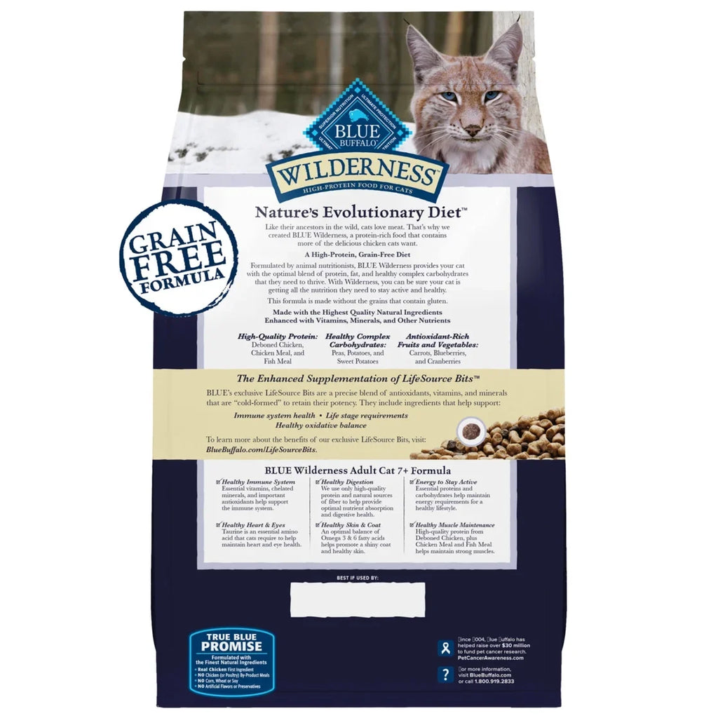 Blue Wilderness Adult Cat 7+ Chicken Grain Free (5lb)