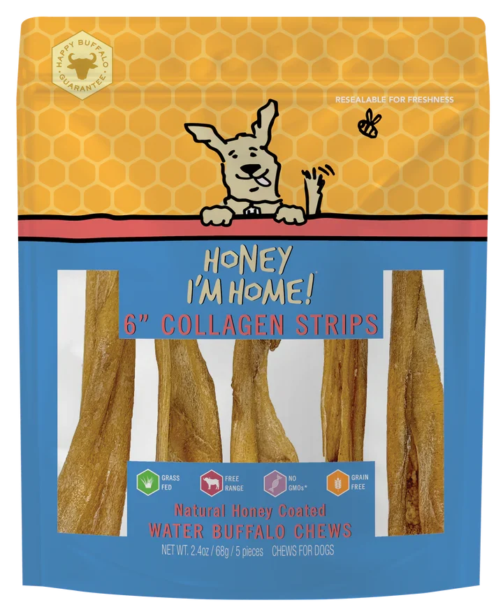 Honey Dog Buffalo Collagen Strips 6" (5pk)