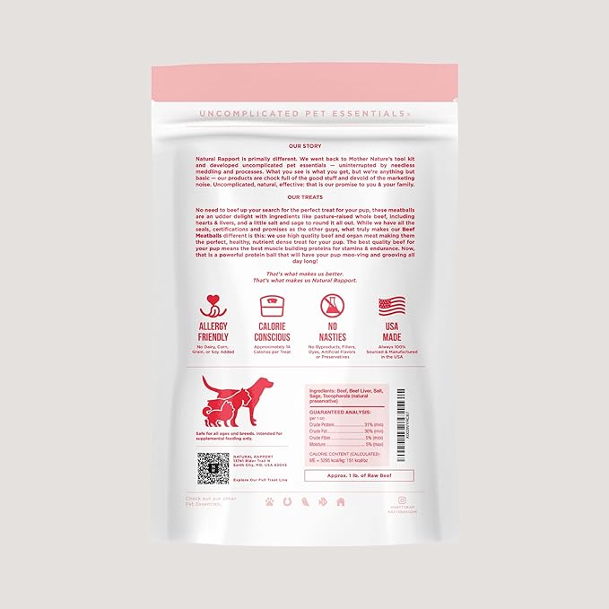 Natural Rapport The Only Freeze Dried Beef Meatballs Dogs Need (4oz)