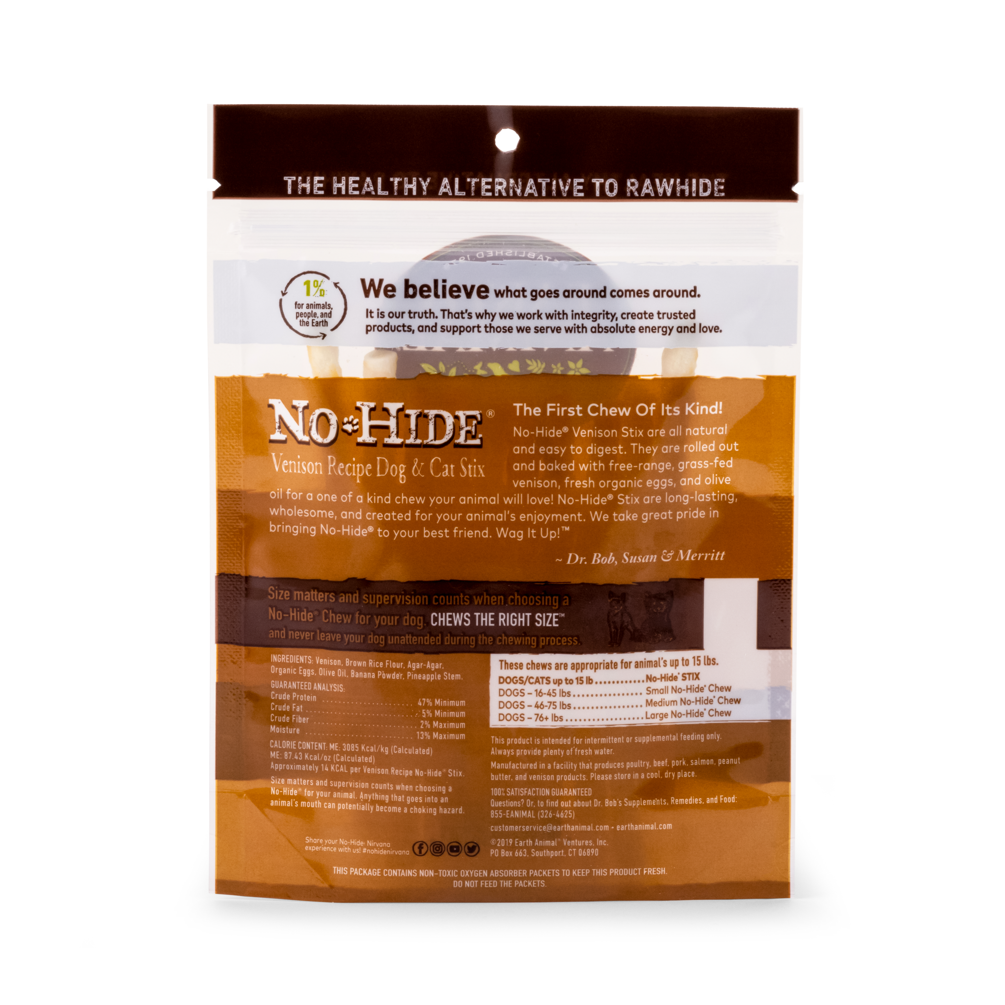 Earth Animal No Hide Venison Pet Stix (10pk) (1.6oz)