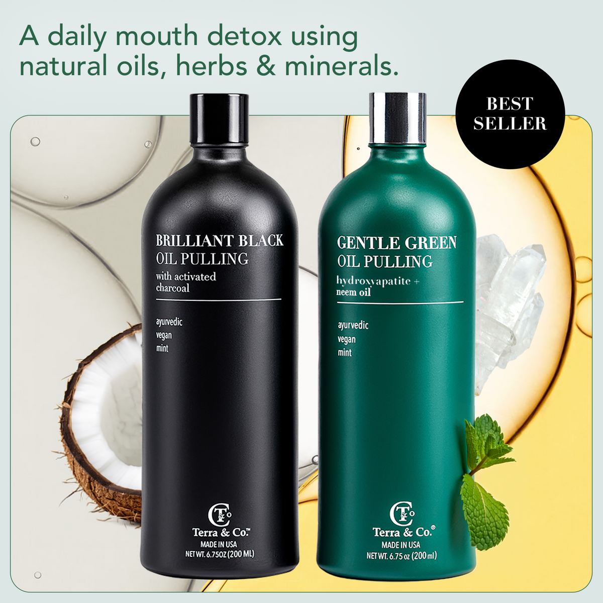 Oil Pulling Bundle – Gentle Green + Brilliant Black