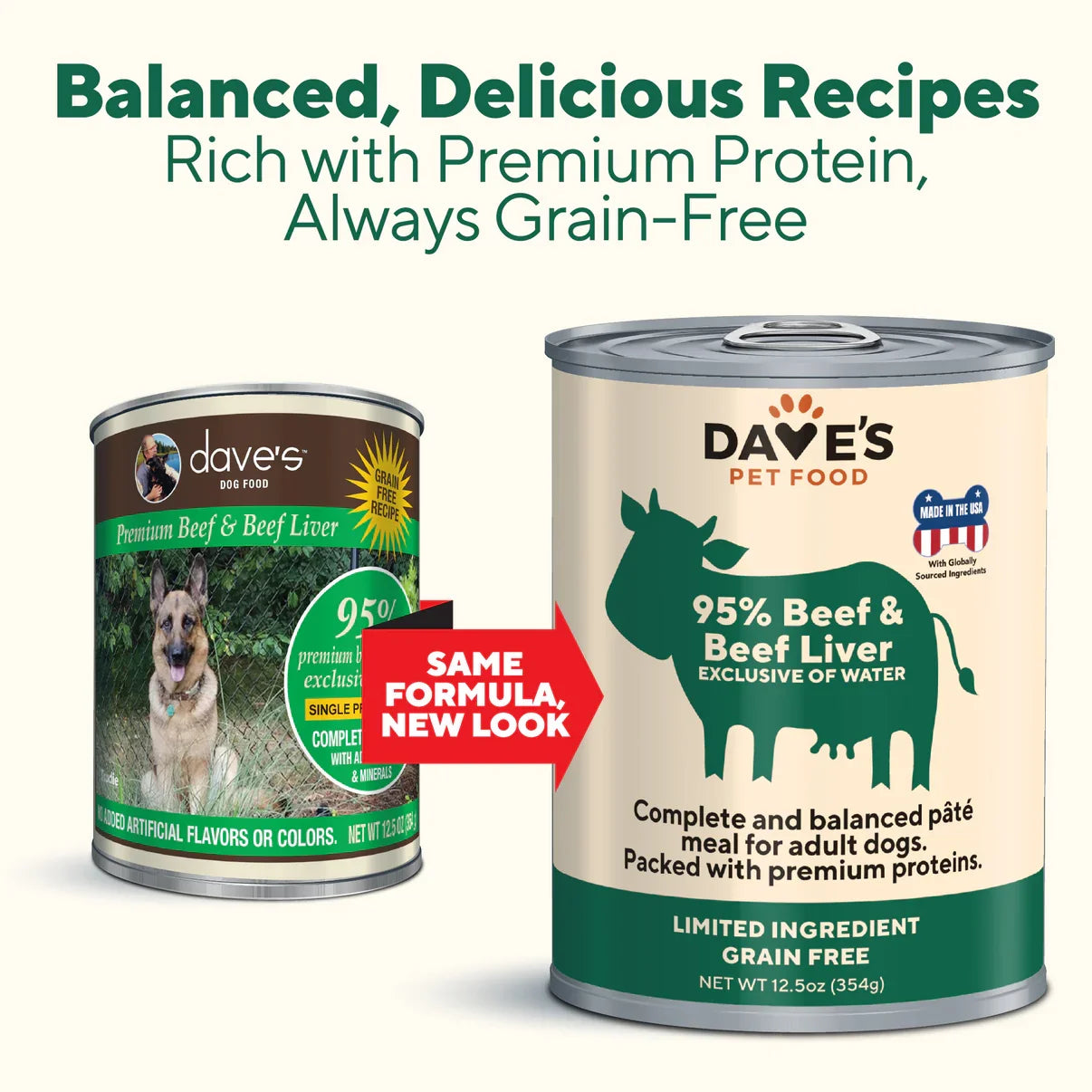 Dave's 95% Premium Meats™ Beef & Beef Liver For Dogs (12.5oz)