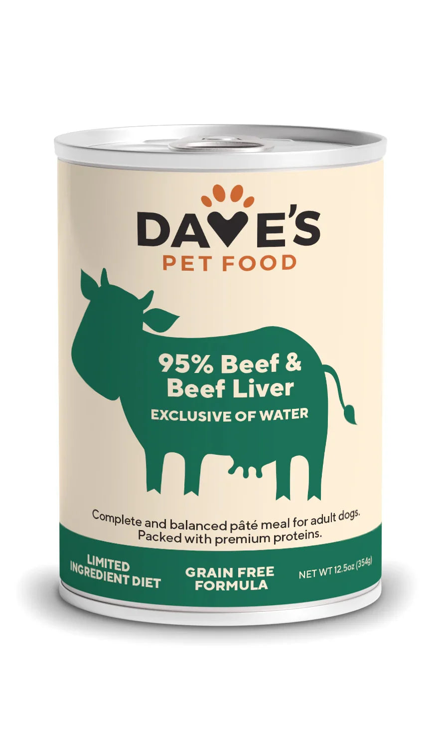Dave's 95% Premium Meats™ Beef & Beef Liver For Dogs (12.5oz)