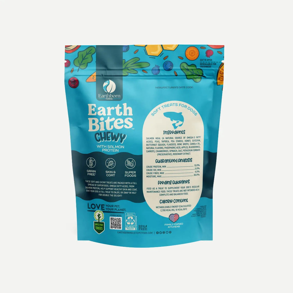EarthBites Chewy with Salmon Protein, Grain Free Dog Treats (7oz)