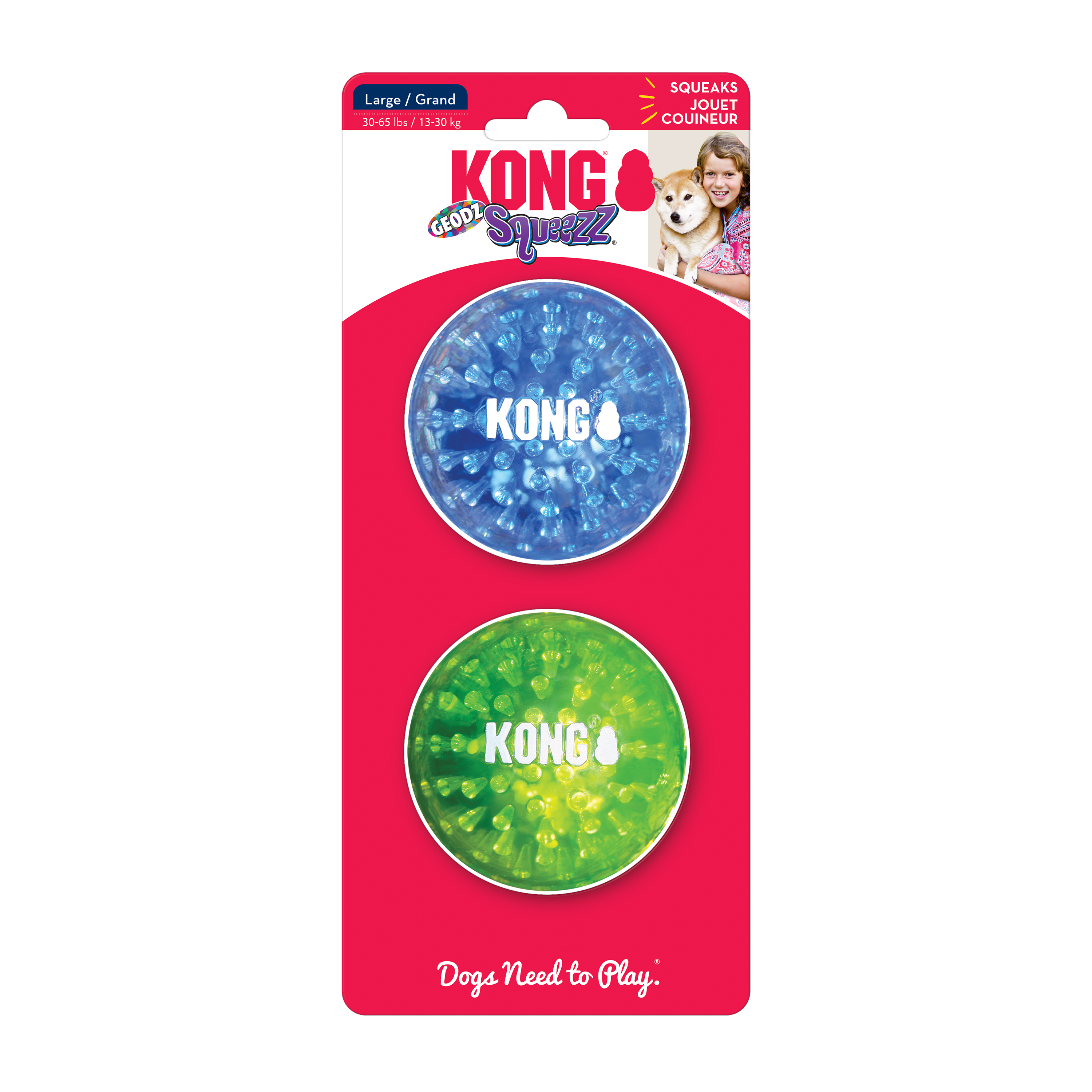 Kong Squeezz Geodz Large (2pk)