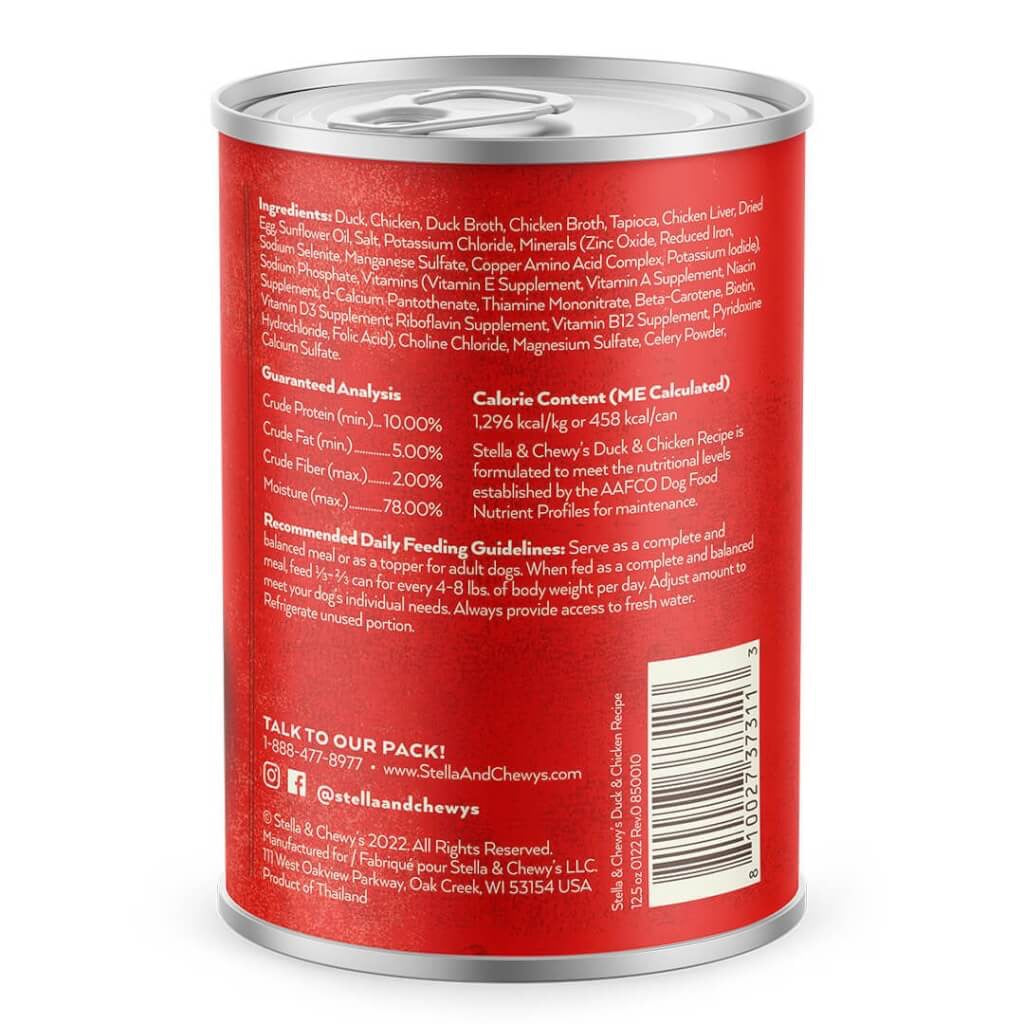 Stella & Chewy's Gourmet Pate Duck and Chicken Wet Dog Food (12.5oz)