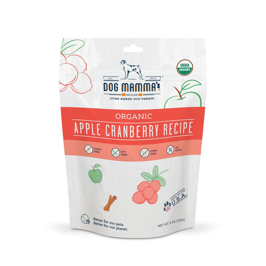 Dog Mamma's Organic Apple Cranberry Oven Baked Dog Treats (6oz)