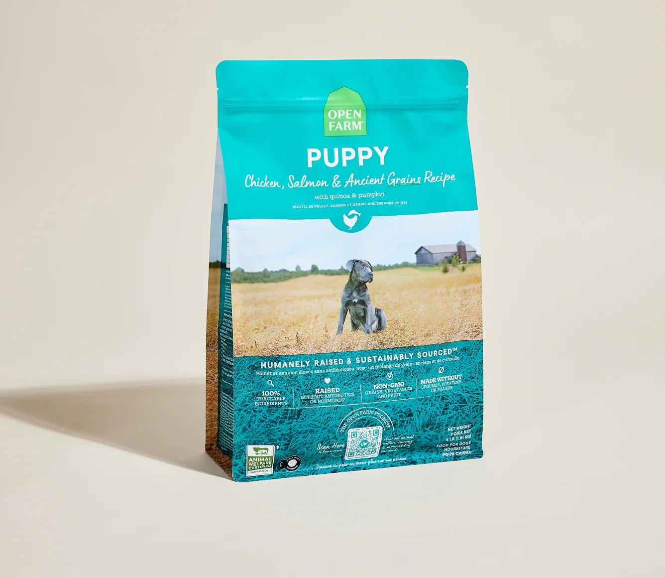 Open Farm Puppy Chicken, Salmon & Ancient Grains Dry Dog Food (4lb)