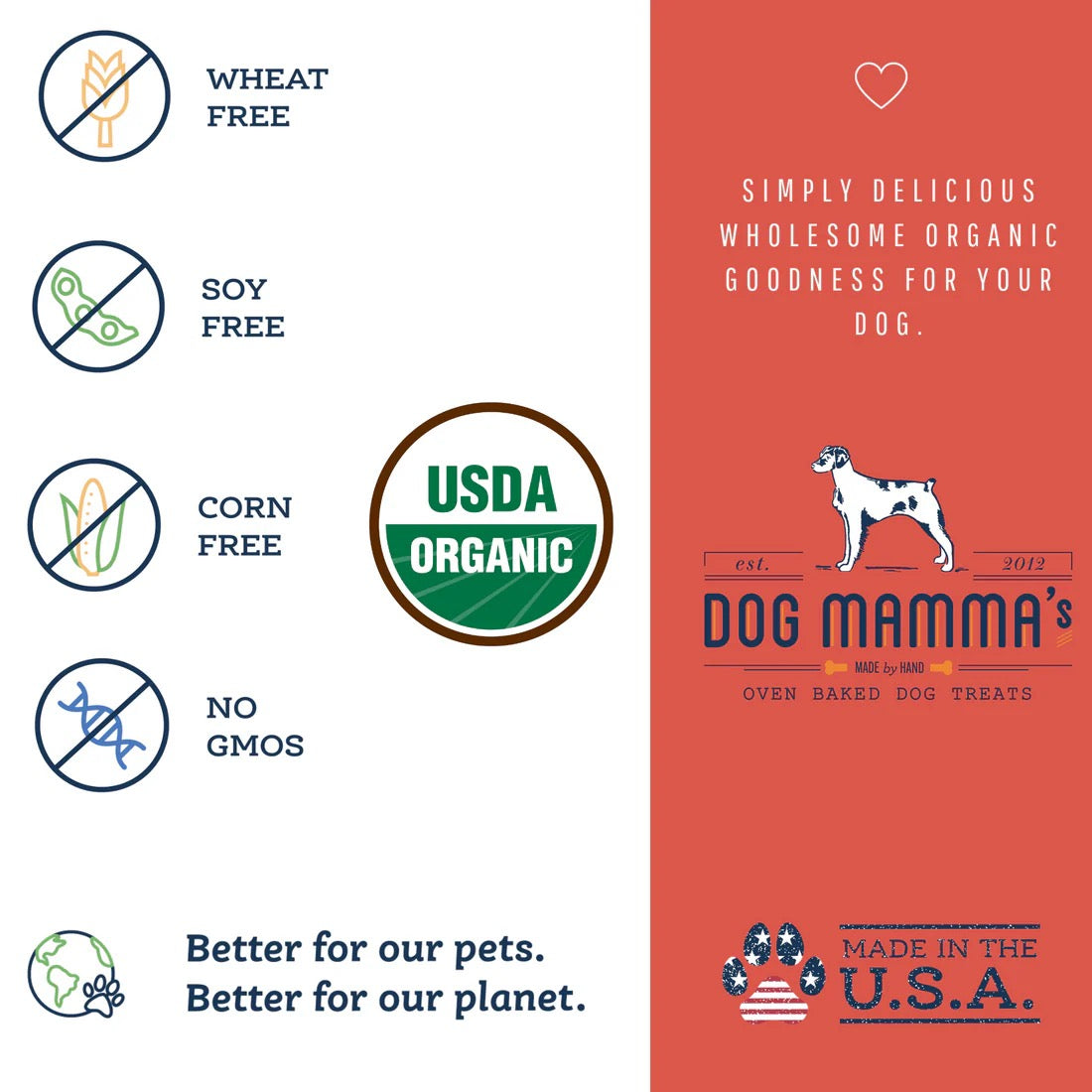 Dog Mamma's Organic Apple Cranberry Oven Baked Dog Treats (6oz)