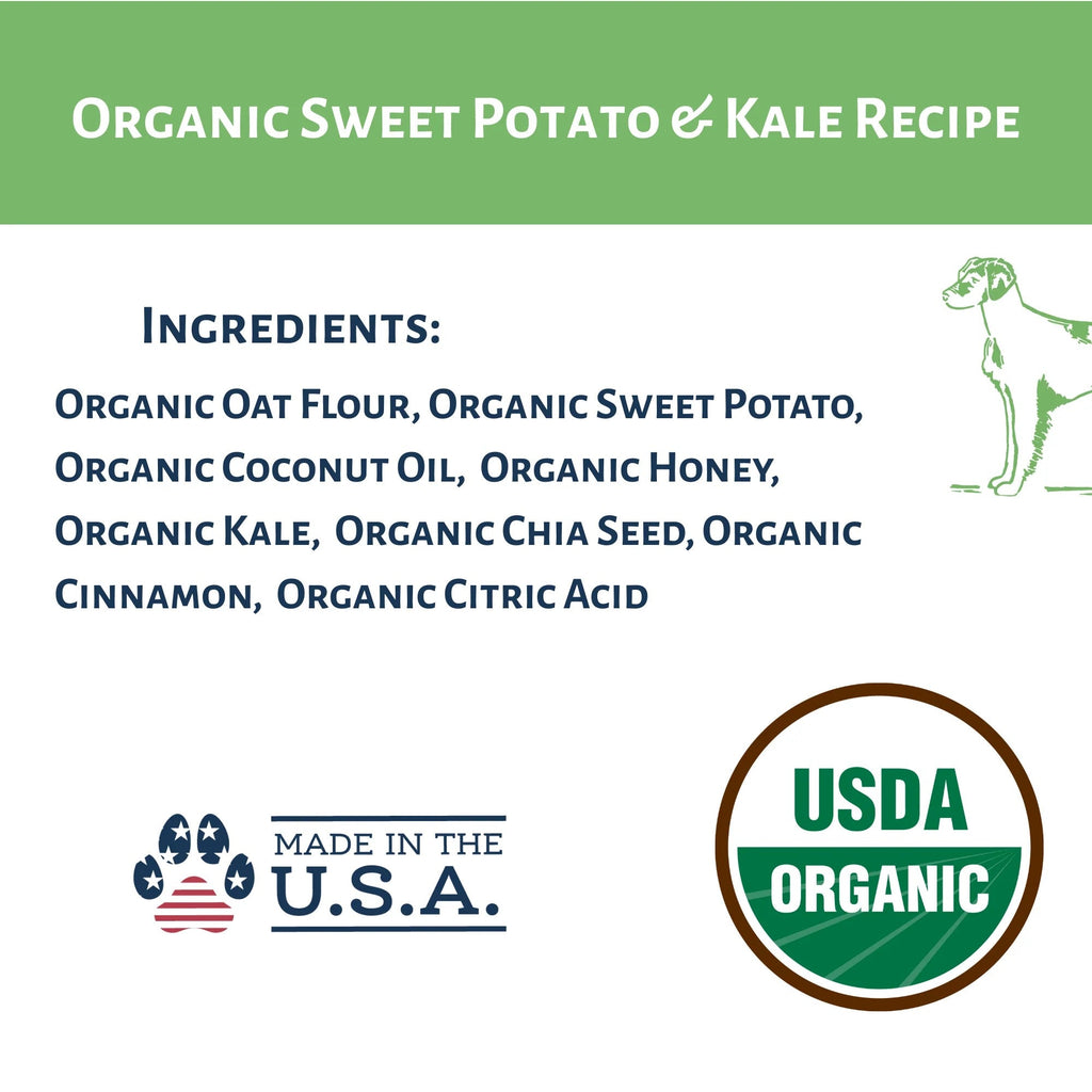 Dog Mamma's Organic Sweet Potato & Kale Oven Baked Dog Treats (6oz)