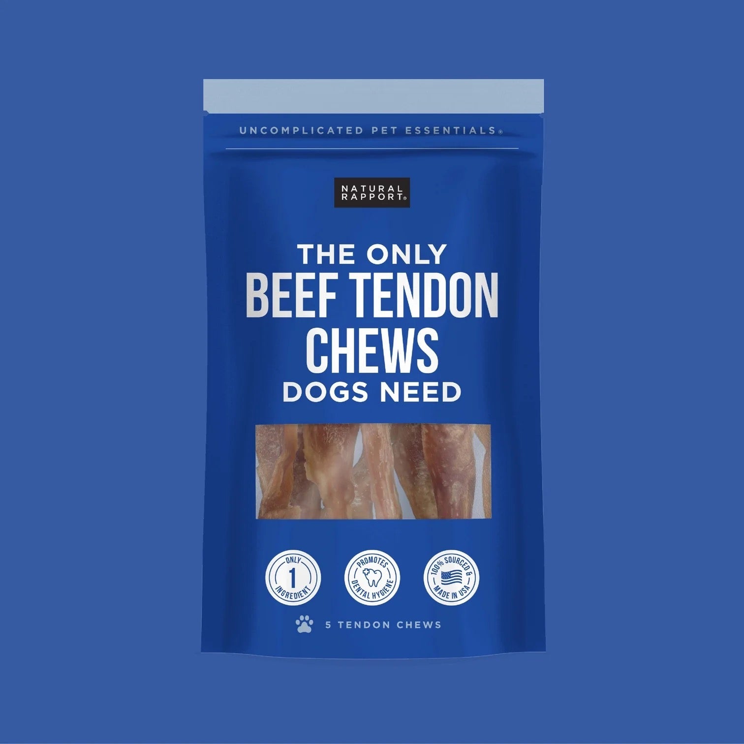 Natural Rapport The Only Beef Tendon Chews Dogs Need Dog Treats (5ct)