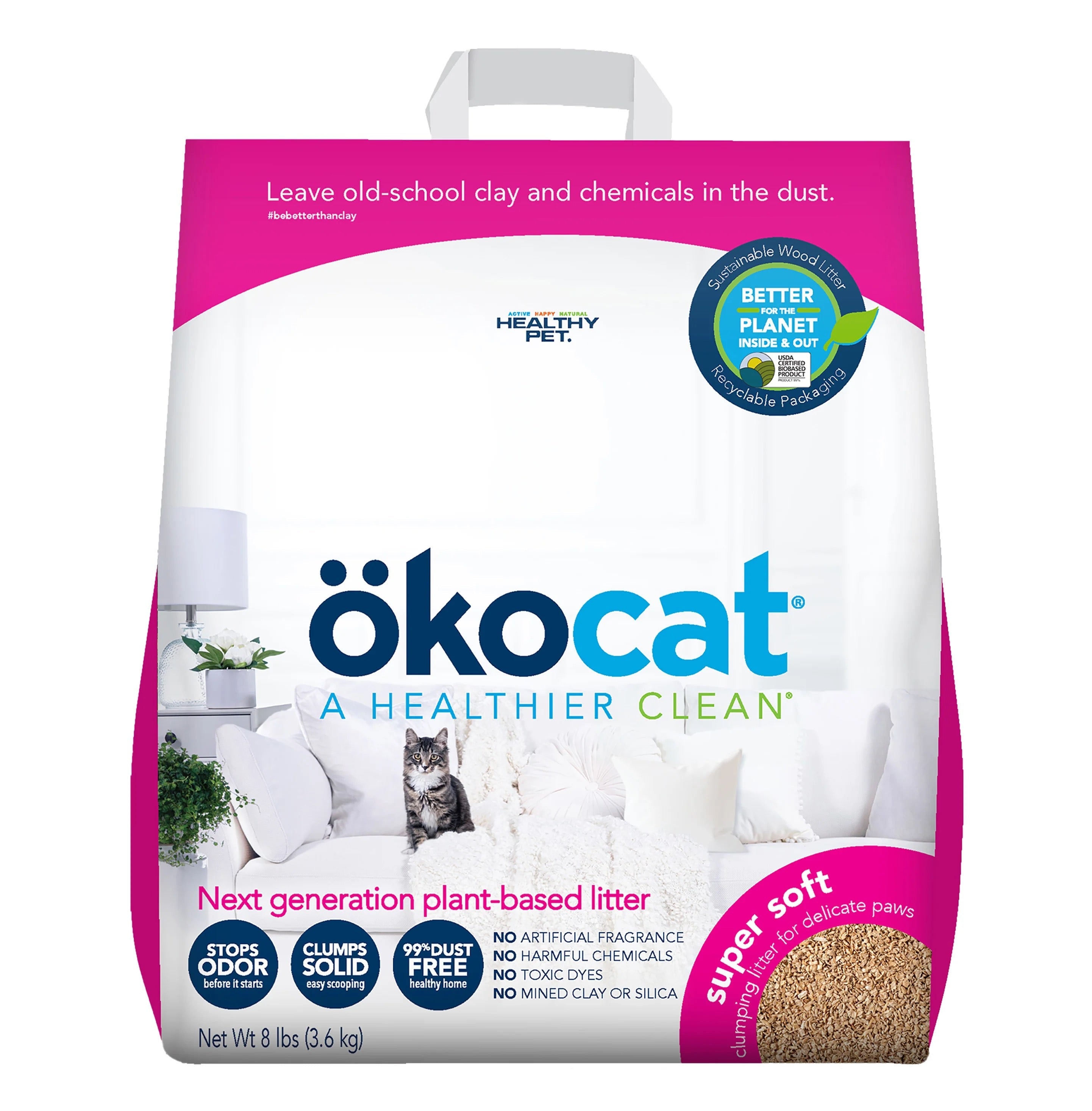 Okocat Super Soft Clumping Wood Cat Litter