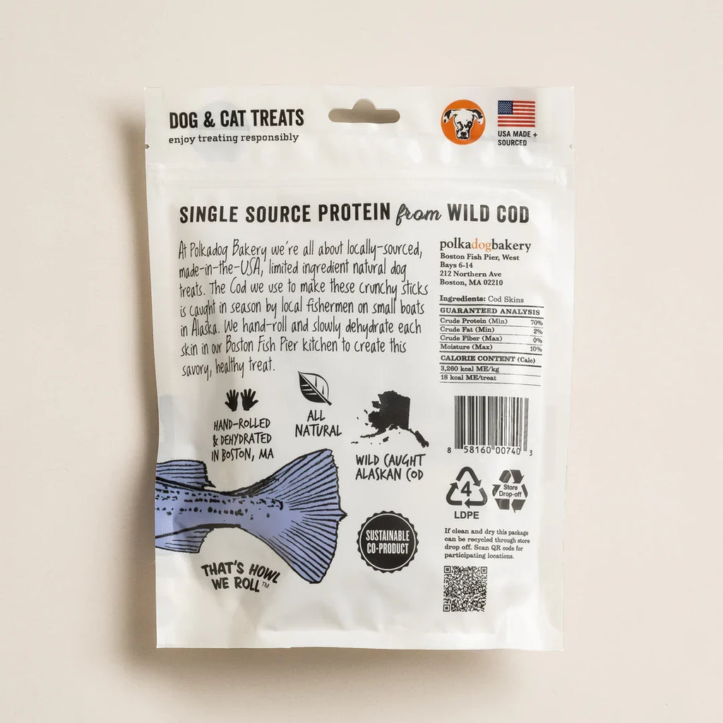 Polkadog Cod Skin Jerky Shorties (2oz)