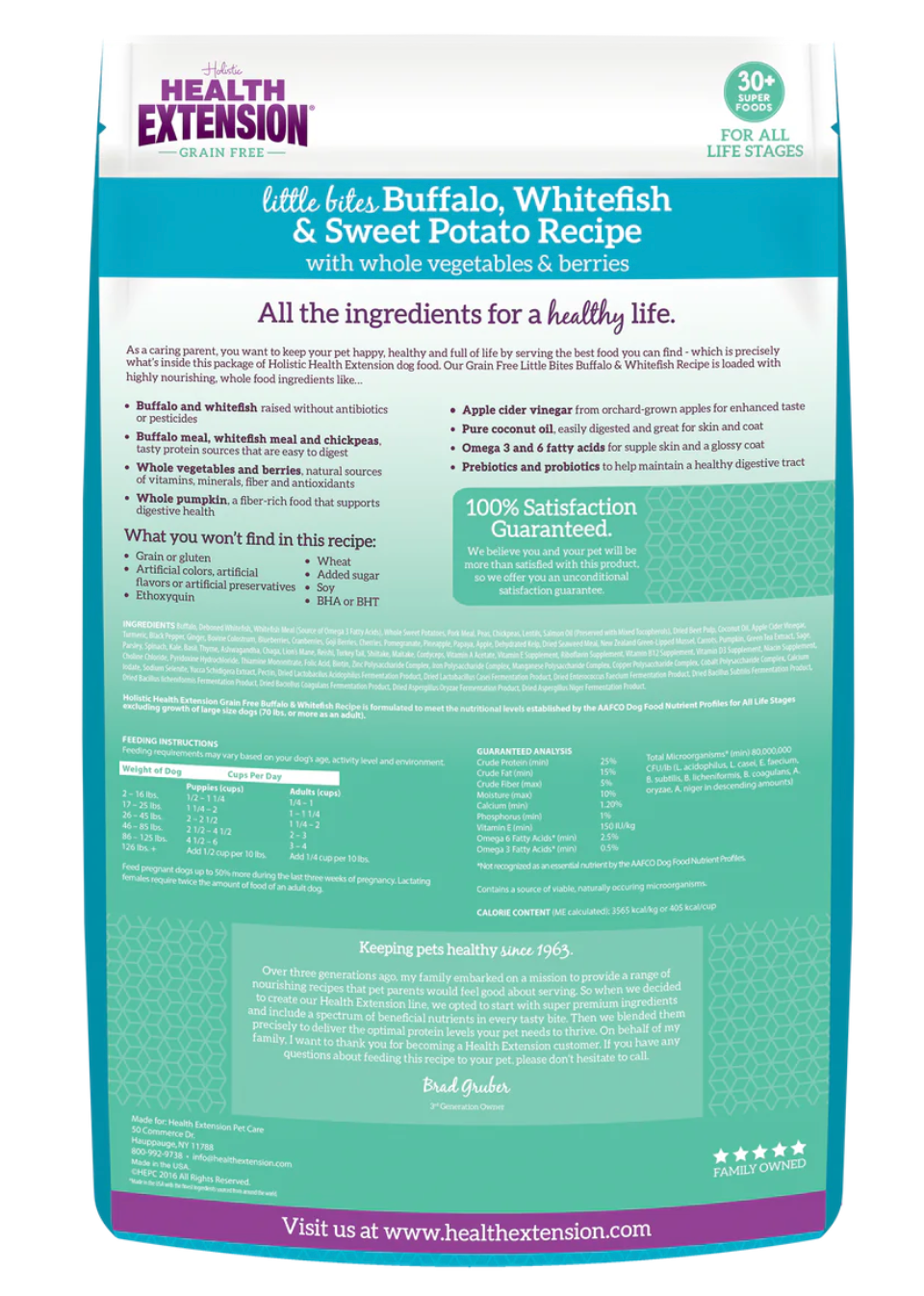 Health Extension All Life Stages Grain Free Little Bites Buffalo, Whitefish and Sweet Potato Dog Food