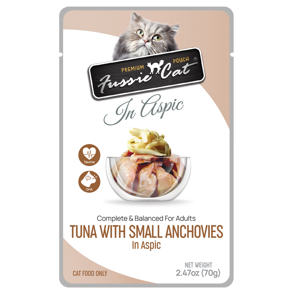 Fussie Cat Pouch - Tuna with Small Anchovies in Aspic (2.47oz)