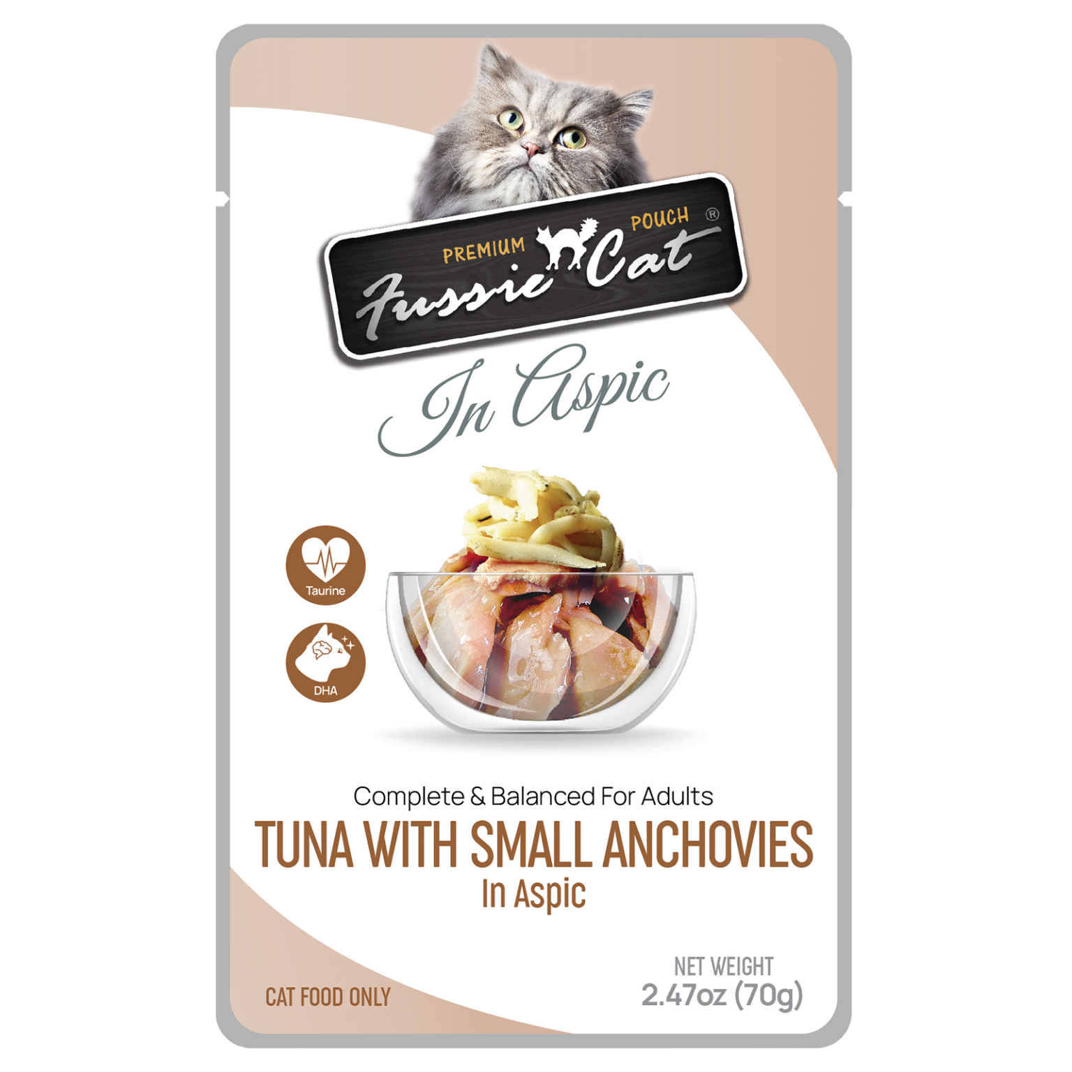 Fussie Cat Pouch - Tuna with Small Anchovies in Aspic (2.47oz)