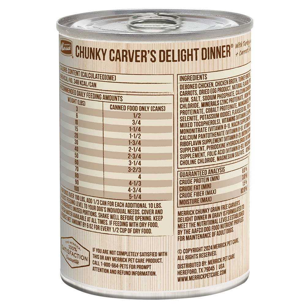 Merrick Chunky Grain Free Adult Carvers Delight Dinner Wet Dog Food (12.7oz)