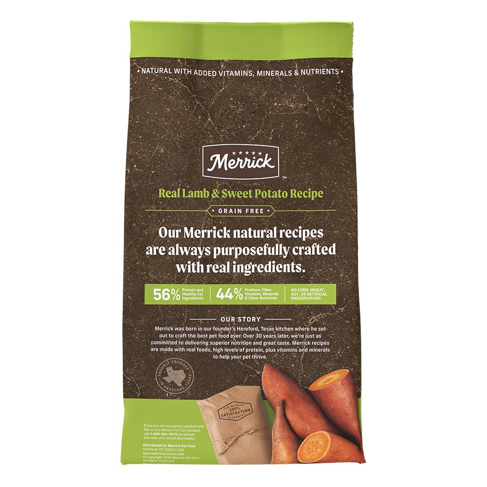 Merrick Grain Free Adult Lamb and Sweet Potato Dog Dry Food (4lb)