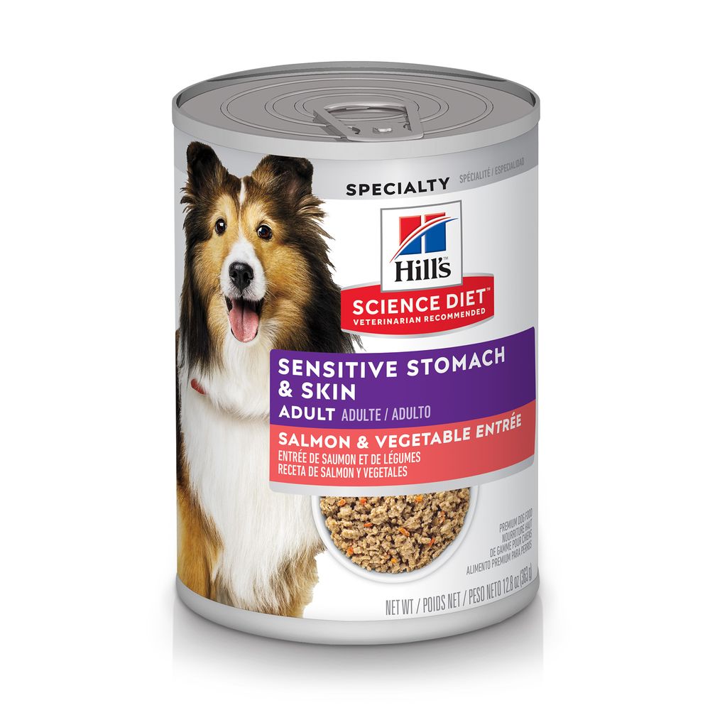 Science Diet Adult Sensitive Stomach & Skin Salmon & Vegetable Entrée (12.8oz)